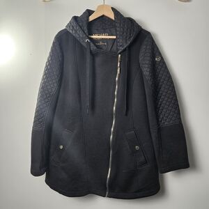 Michael Kors Black Hooded Quilted Coat